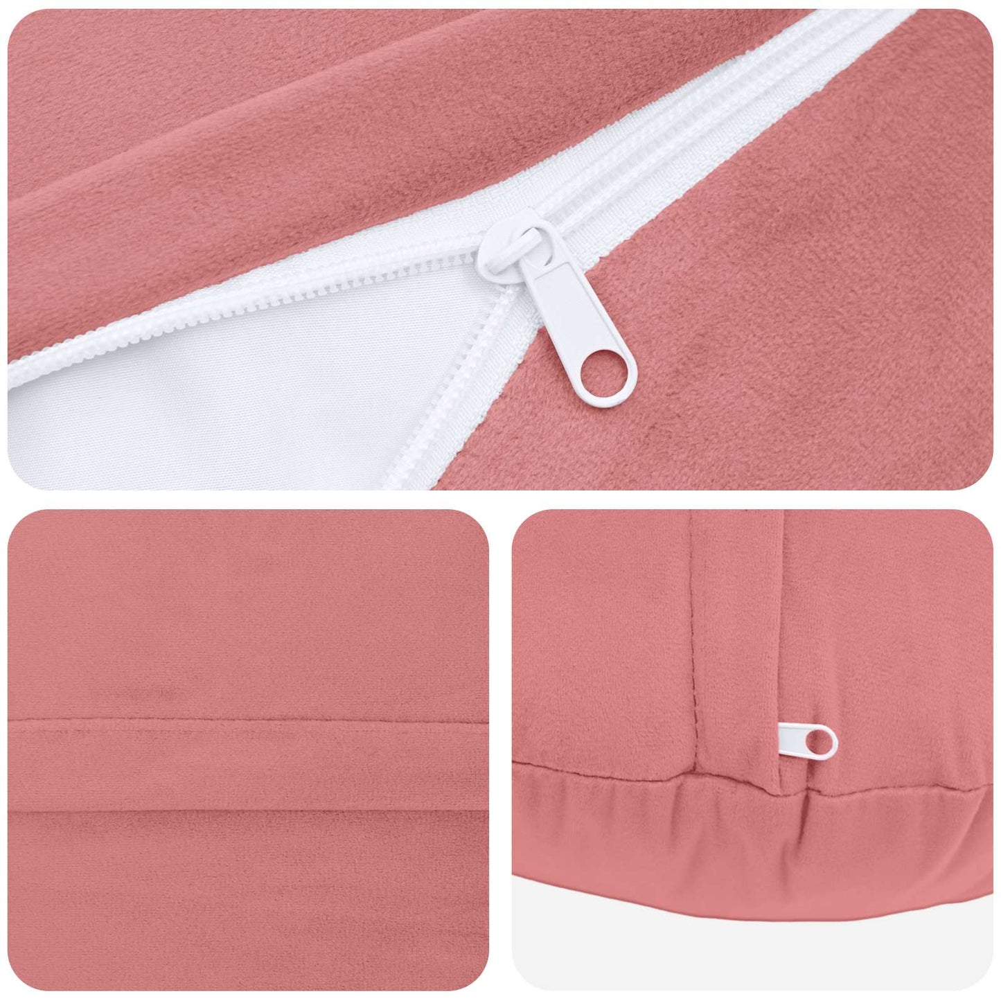 vidaXL Cushion with Pillow HEERLEN 2 pcs Pink Velvet