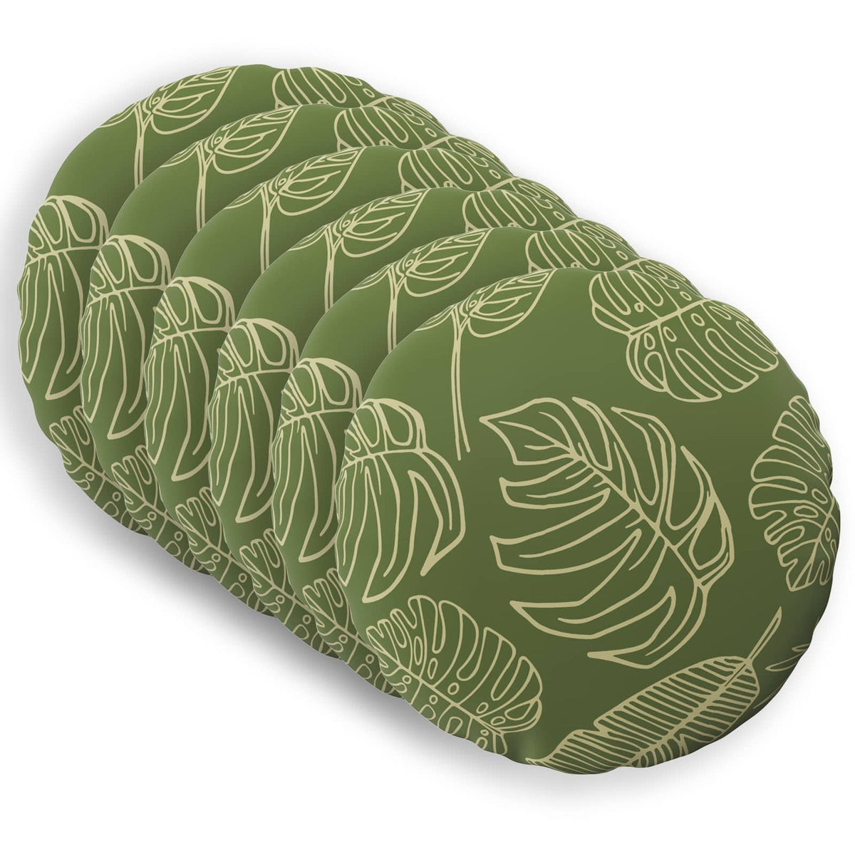 vidaXL Throw Pillow 6 pcs HEERLEN Leaf Design Dia. 60 cm Polyester