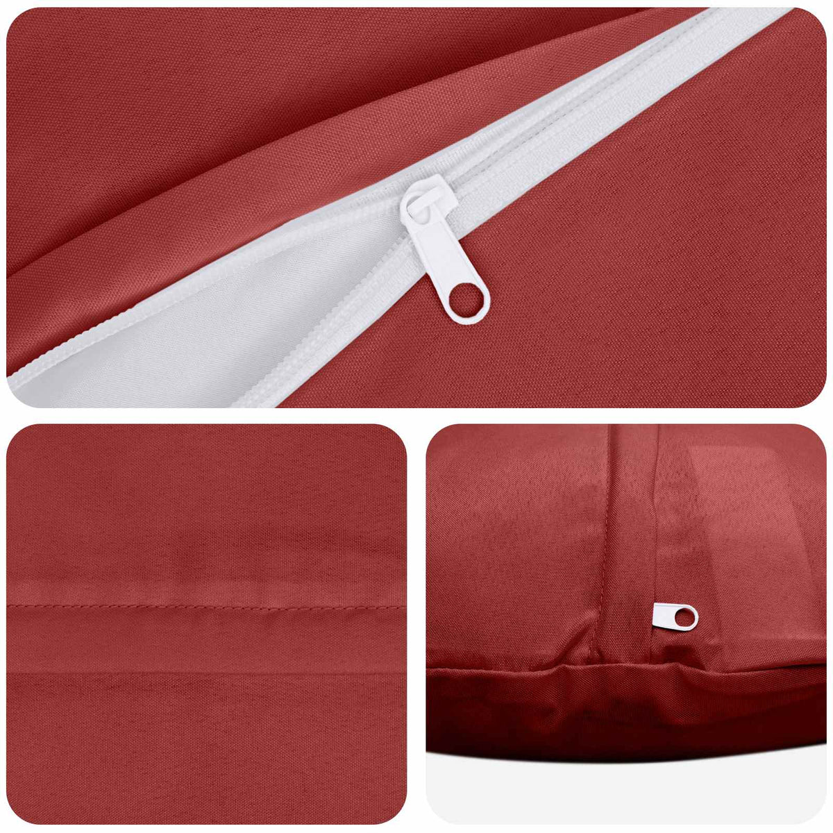 vidaXL Throw Pillow 2 pcs HEERLEN Wine Red Dia. 60 cm Polyester