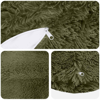 vidaXL Cushion with Pillow HEERLEN 6 pcs Green PV Fleece