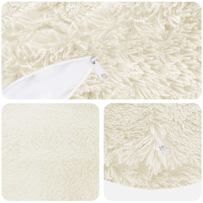 vidaXL Cushion with Pillow HEERLEN 2 pcs White PV Fleece