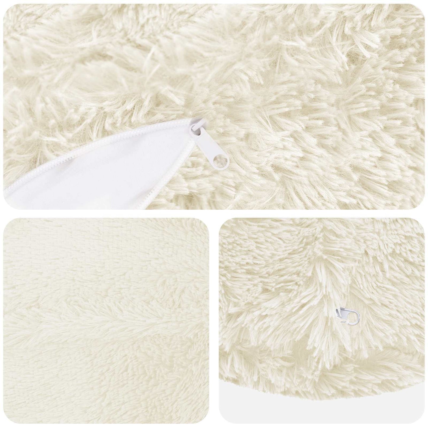 vidaXL Cushion with Pillow HEERLEN 6 pcs White PV Fleece