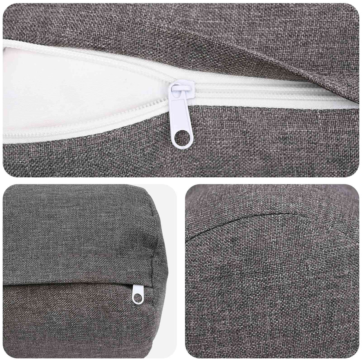 vidaXL Cushion with Pillow HEERLEN 2 pcs Light Grey Fabric