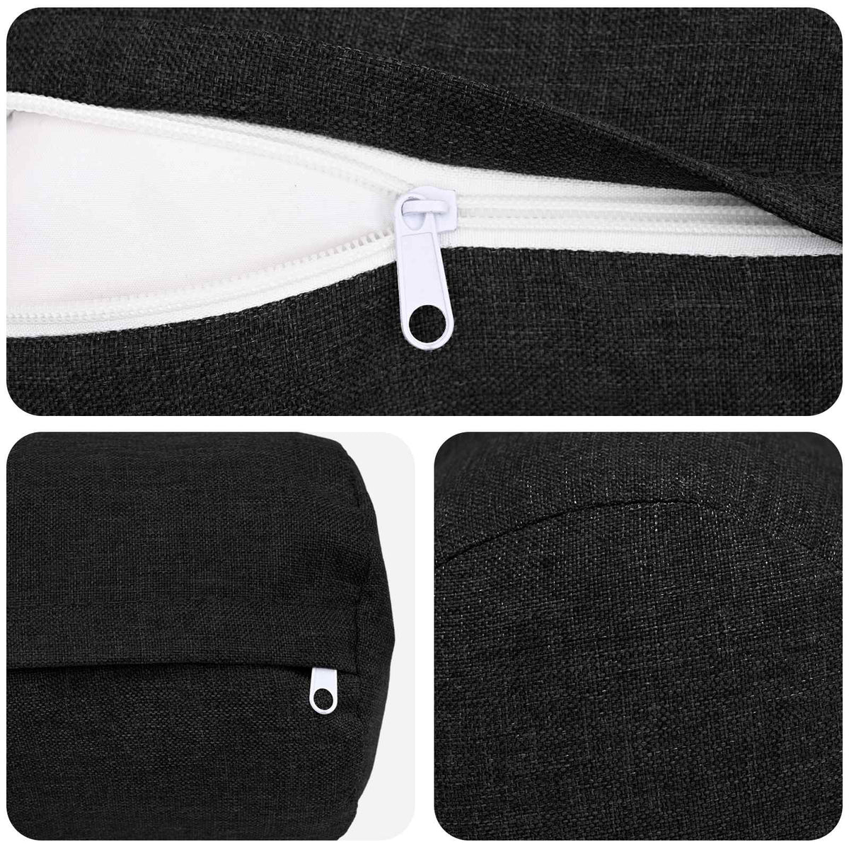vidaXL Cushion with Pillow HEERLEN 2 pcs Black Fabric