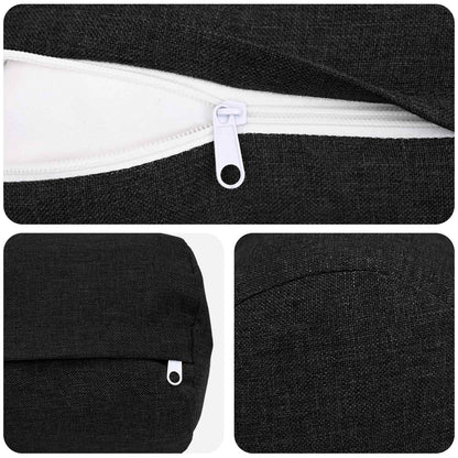 vidaXL Cushion with Pillow HEERLEN 2 pcs Black Fabric