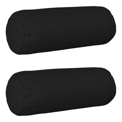 vidaXL Cushion with Pillow HEERLEN 2 pcs Black Fabric
