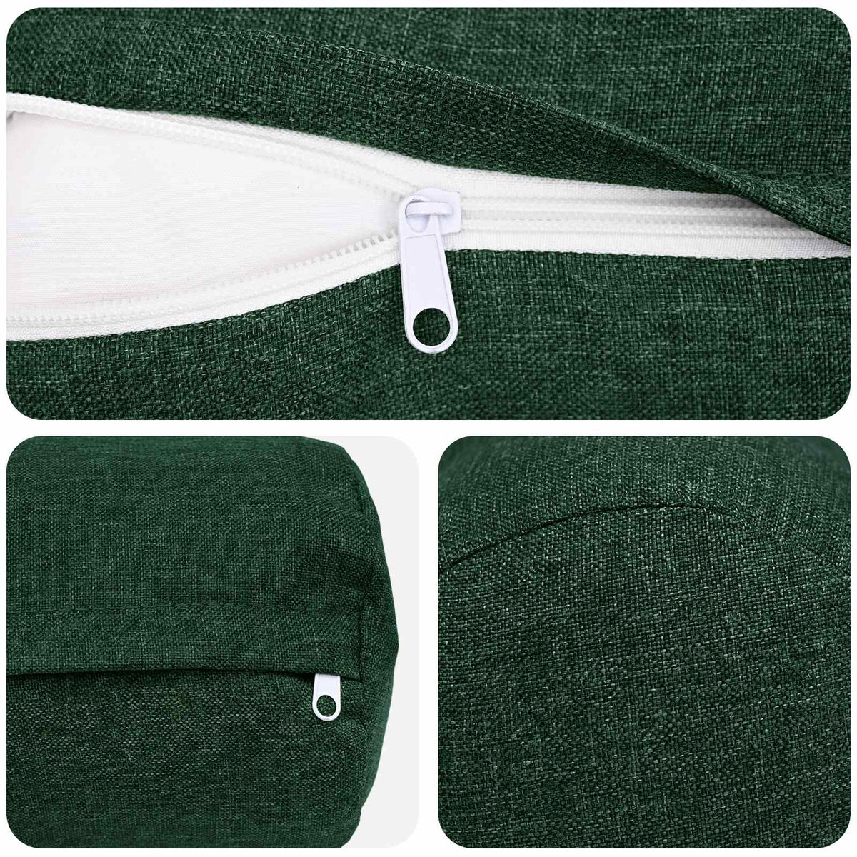 vidaXL Cushion with Pillow HEERLEN 2 pcs Dark Green Fabric
