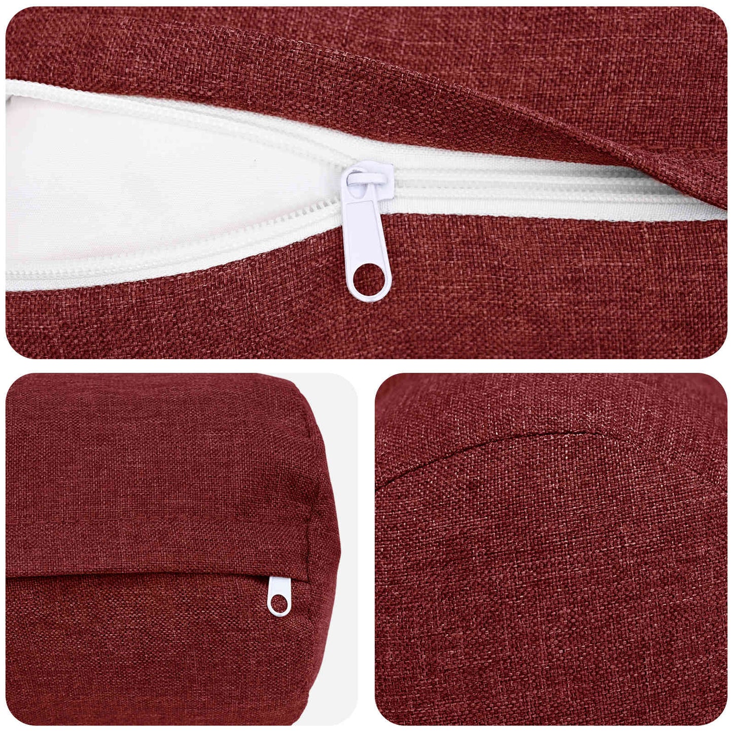 vidaXL Cushion with Pillow HEERLEN 2 pcs Wine Red Fabric