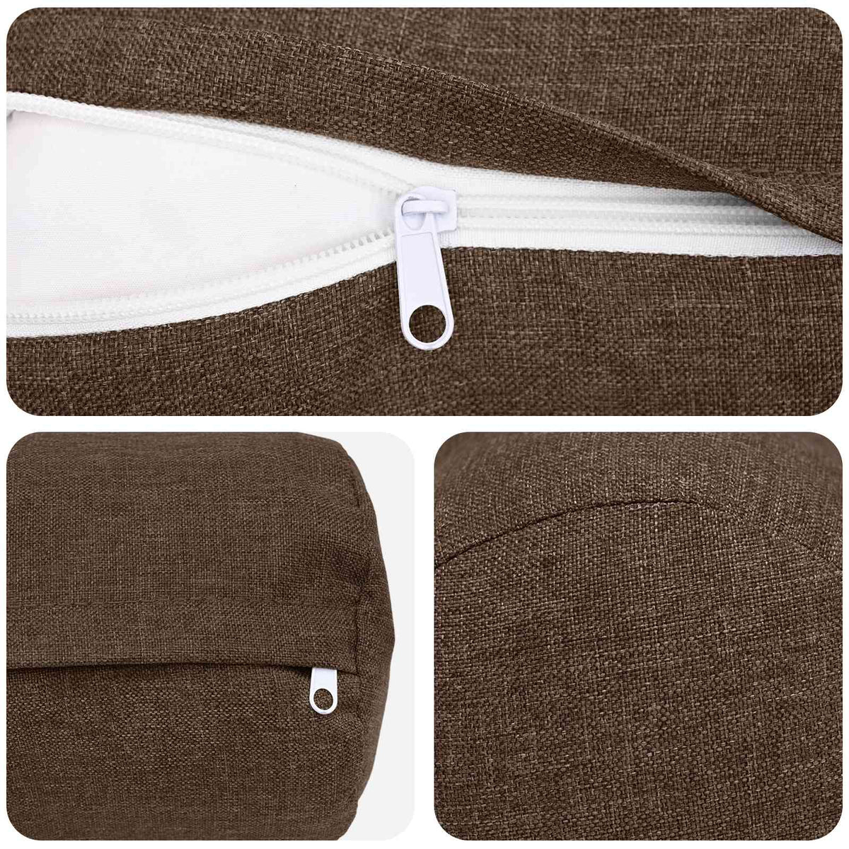 vidaXL Cushion with Pillow HEERLEN 2 pcs Brown Fabric