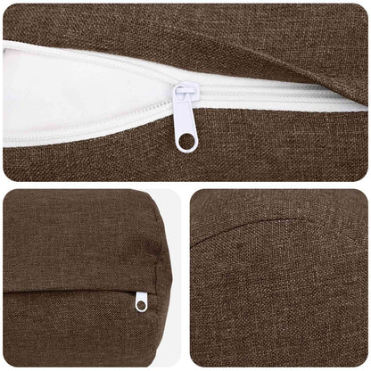 vidaXL Cushion with Pillow HEERLEN 6 pcs Brown Fabric