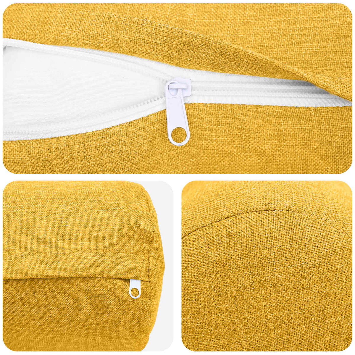 vidaXL Cushion with Pillow HEERLEN 2 pcs Light Yellow Fabric