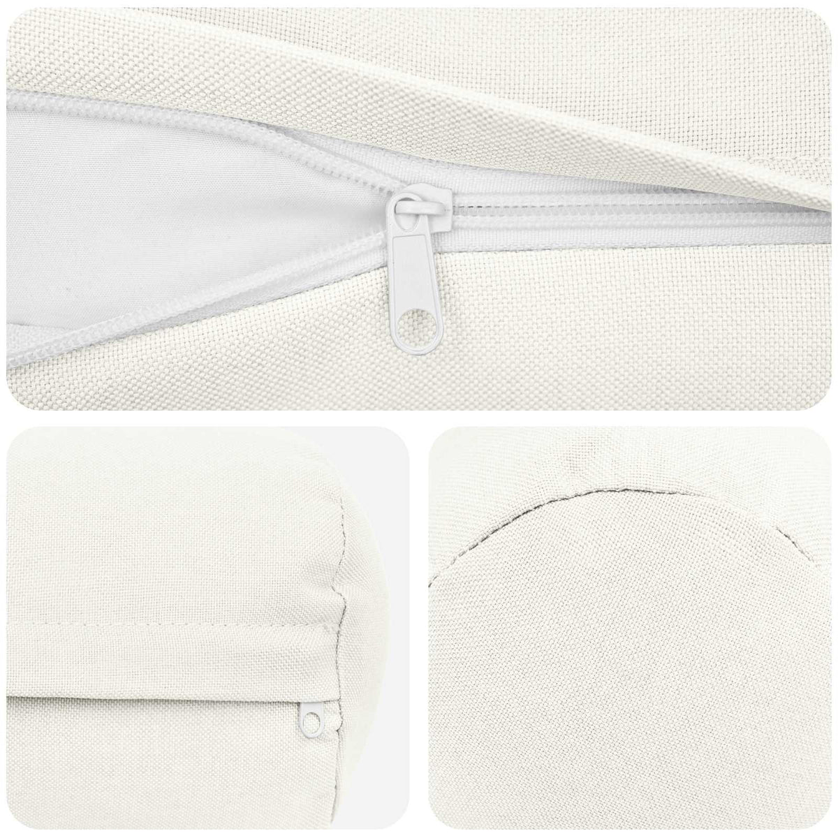 vidaXL Cushion with Pillow HEERLEN 2 pcs White Fabric