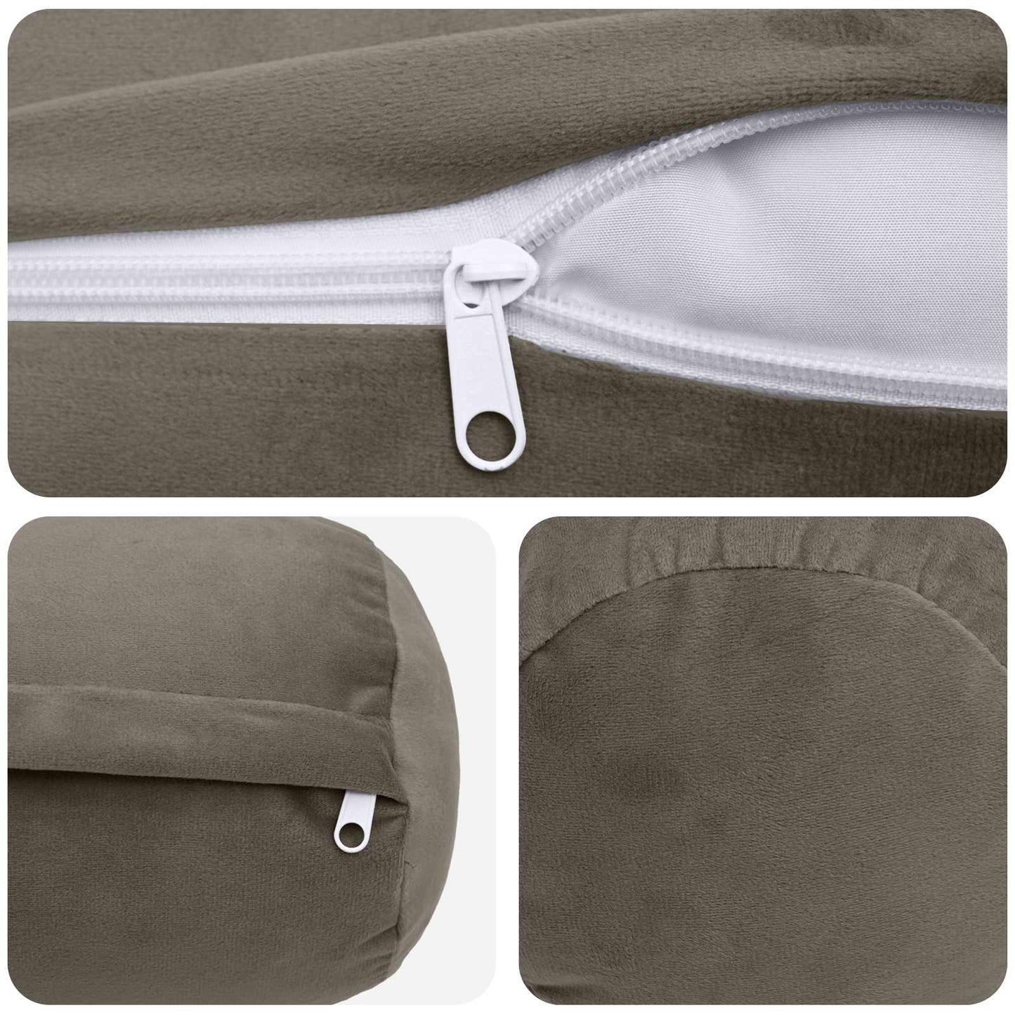 vidaXL Cushion with Pillow HEERLEN 2 pcs Light Grey Velvet
