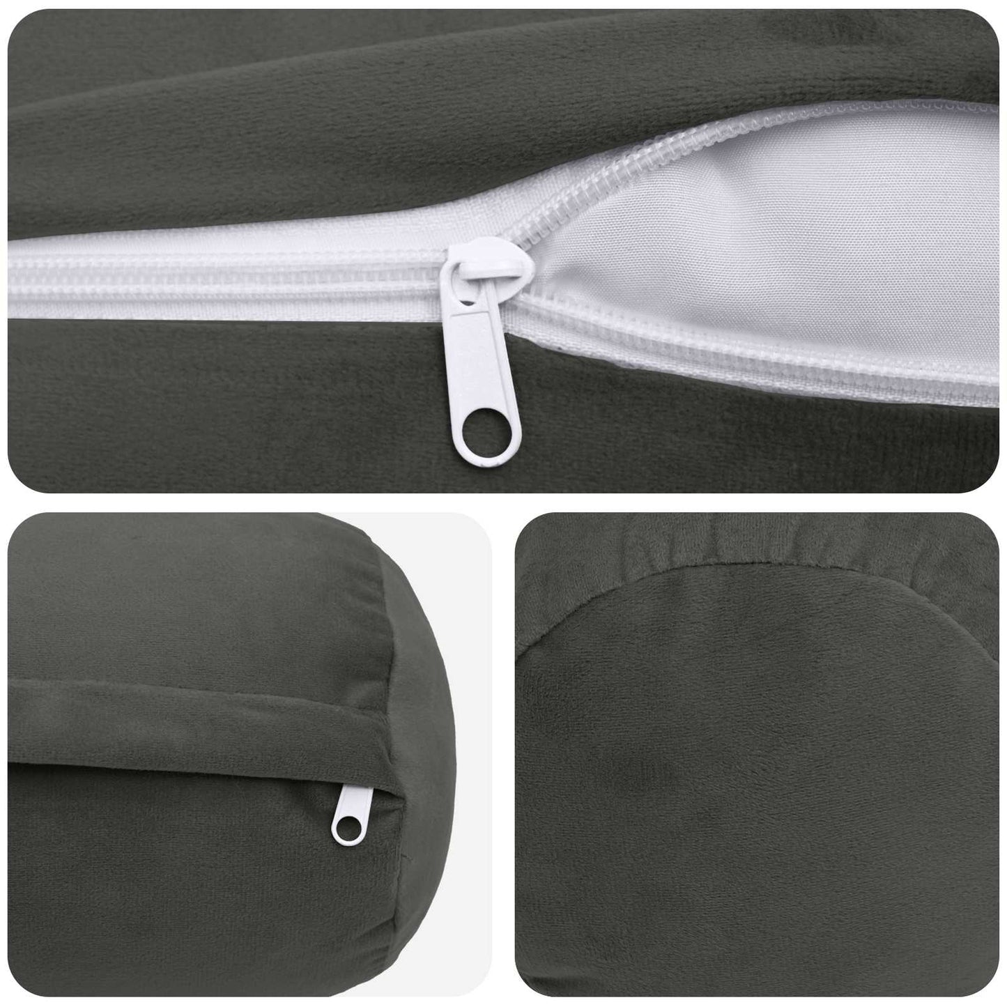 vidaXL Cushion with Pillow HEERLEN 2 pcs Dark Grey Velvet