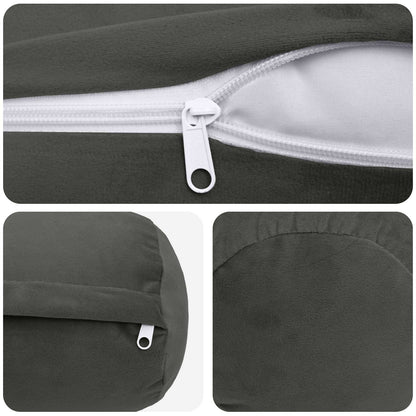 vidaXL Cushion with Pillow HEERLEN 2 pcs Dark Grey Velvet