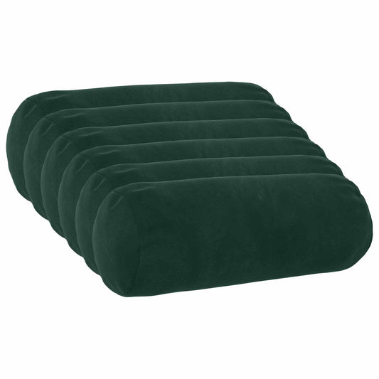 vidaXL Cushion with Pillow HEERLEN 6 pcs Dark Green Velvet