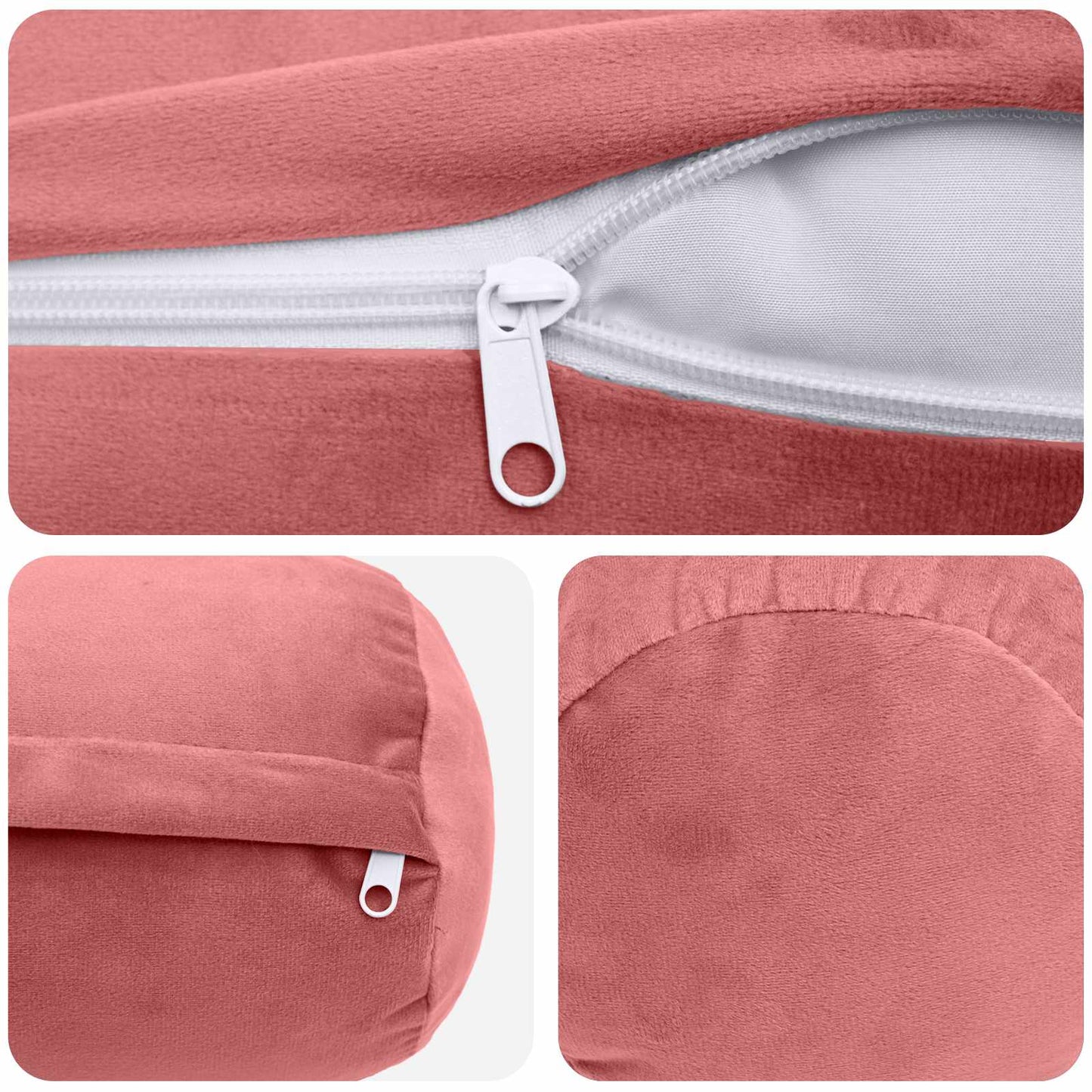 vidaXL Cushion with Pillow HEERLEN 2 pcs Pink Velvet