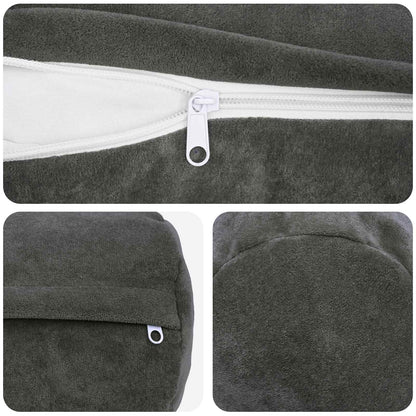 vidaXL Cushion with Pillow HEERLEN 2 pcs Anthracite Microfiber Fleece