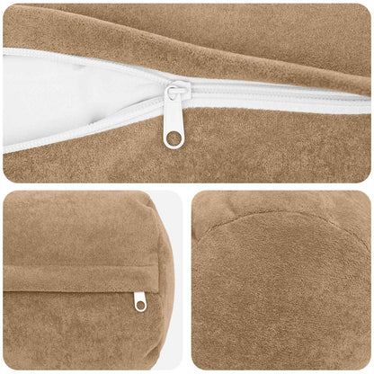 vidaXL Cushion with Pillow HEERLEN 2 pcs Taupe Microfiber Fleece