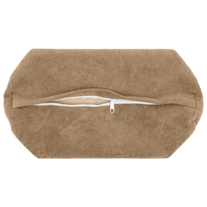 vidaXL Cushion with Pillow HEERLEN 2 pcs Taupe Microfiber Fleece