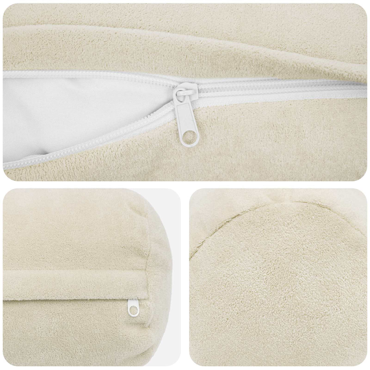 vidaXL Cushion with Pillow HEERLEN 2 pcs Cream Microfiber Fleece