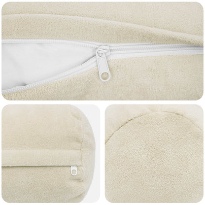 vidaXL Cushion with Pillow HEERLEN 2 pcs Cream Microfiber Fleece