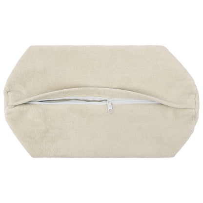 vidaXL Cushion with Pillow HEERLEN 2 pcs Cream Microfiber Fleece