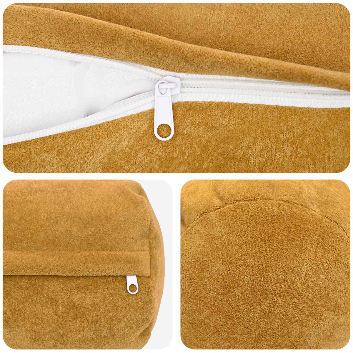 vidaXL Cushion with Pillow HEERLEN 2 pcs Yellow Microfiber Fleece