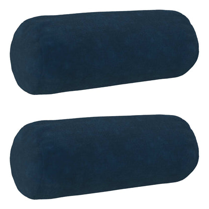 vidaXL Cushion with Pillow HEERLEN 2 pcs Blue Microfiber Fleece