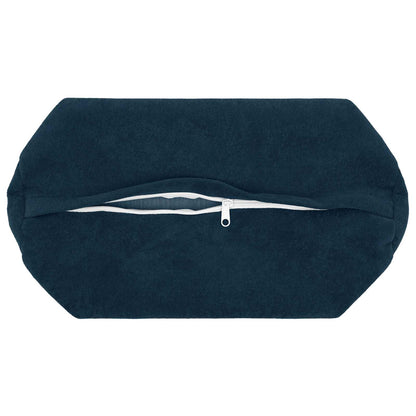 vidaXL Cushion with Pillow HEERLEN 2 pcs Blue Microfiber Fleece