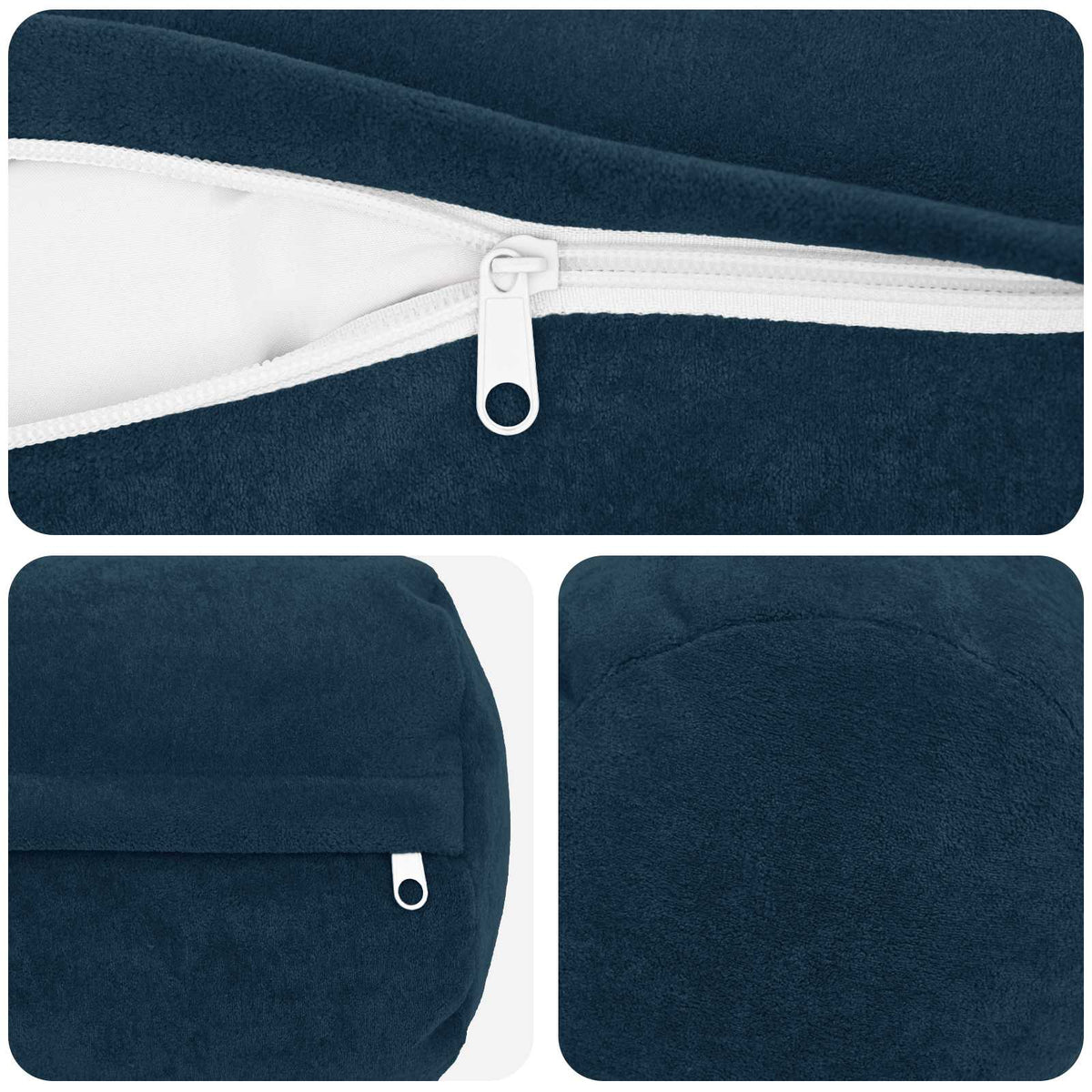 vidaXL Cushion with Pillow HEERLEN 6 pcs Blue Microfiber Fleece