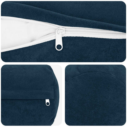 vidaXL Cushion with Pillow HEERLEN 6 pcs Blue Microfiber Fleece