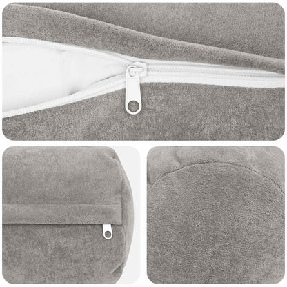 vidaXL Cushion with Pillow HEERLEN 2 pcs Light Grey Microfiber Fleece