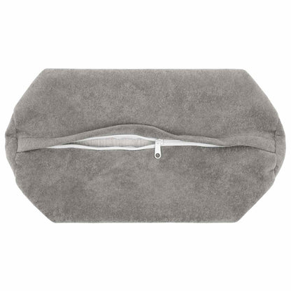 vidaXL Cushion with Pillow HEERLEN 2 pcs Light Grey Microfiber Fleece