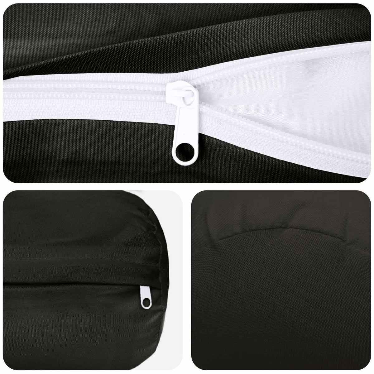 vidaXL Throw Pillow 6 pcs HEERLEN Black Dia. 15 x 40 cm Polyester