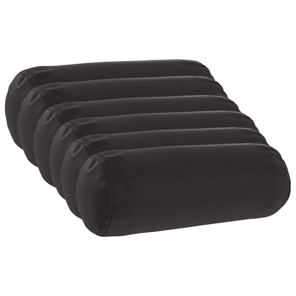 vidaXL Throw Pillow 6 pcs HEERLEN Black Dia. 15 x 40 cm Polyester