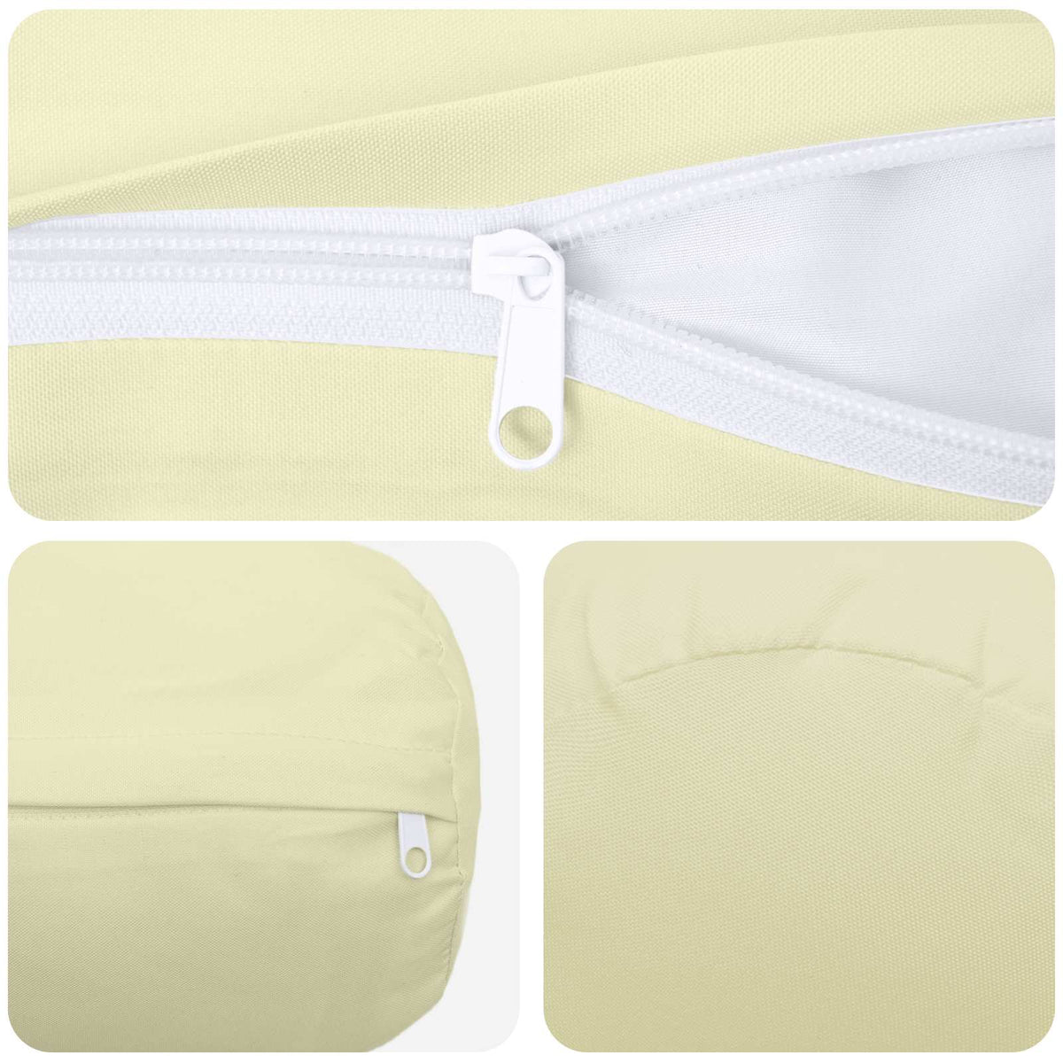 vidaXL Throw Pillow 2 pcs HEERLEN Cream Dia. 15 x 40 cm Polyester