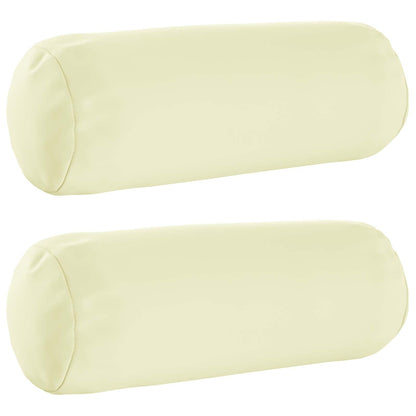 vidaXL Throw Pillow 2 pcs HEERLEN Cream Dia. 15 x 40 cm Polyester