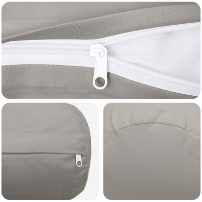vidaXL Throw Pillow 2 pcs HEERLEN Grey Dia. 15 x 40 cm Polyester