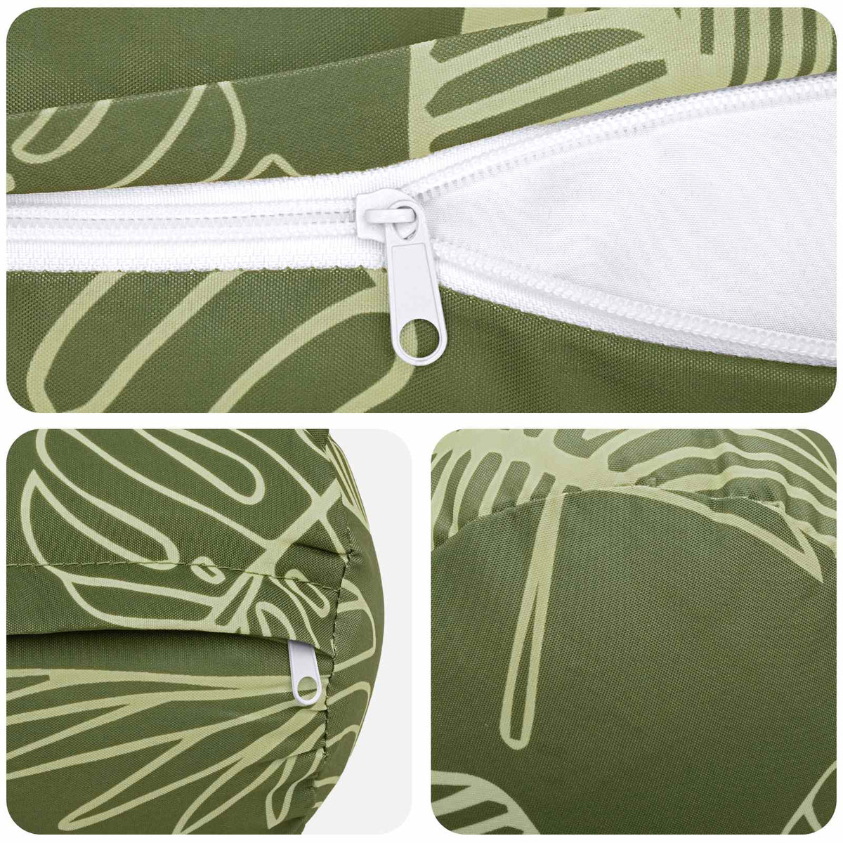 vidaXL Throw Pillow 6 pcs HEERLEN Leaf Design Dia. 15 x 40 cm