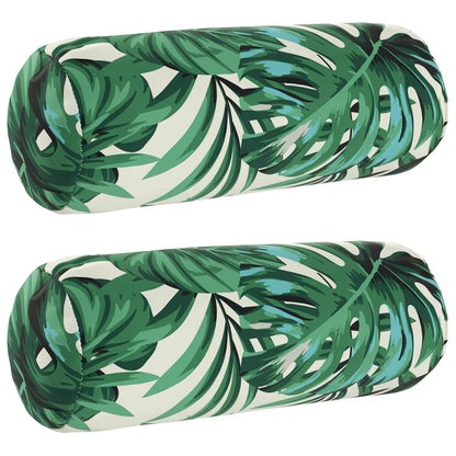 vidaXL Throw Pillow 2 pcs HEERLEN Leaf Pattern Dia. 15 x 40 cm
