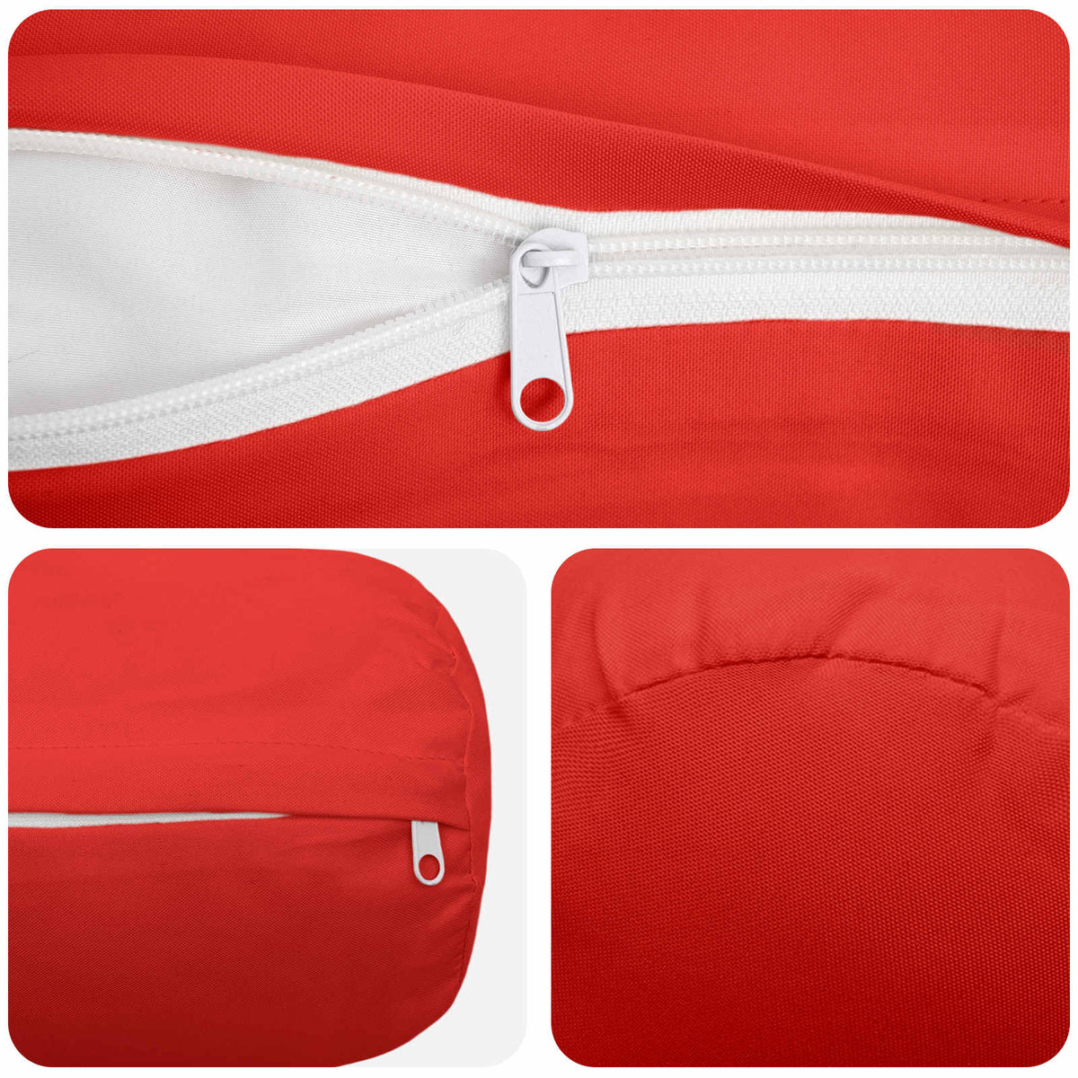 vidaXL Throw Pillow 6 pcs HEERLEN Red Dia. 15 x 40 cm Polyester