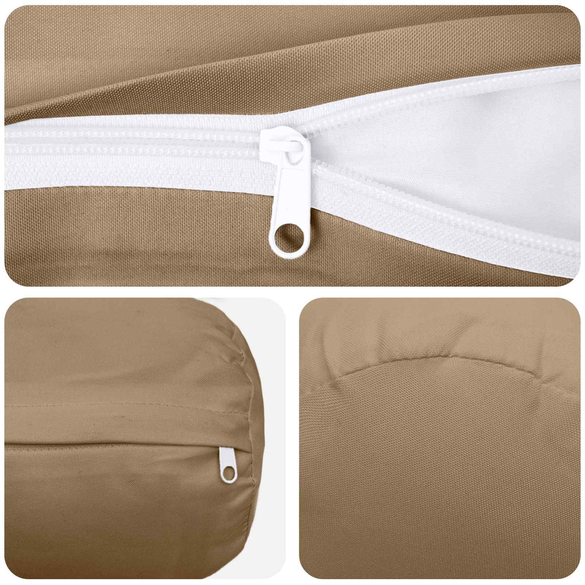 vidaXL Throw Pillow 6 pcs HEERLEN Taupe Dia. 15 x 40 cm Polyester