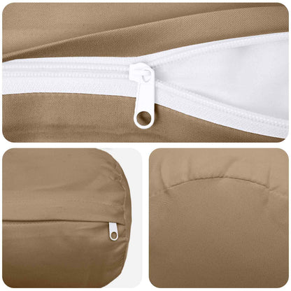 vidaXL Throw Pillow 6 pcs HEERLEN Taupe Dia. 15 x 40 cm Polyester