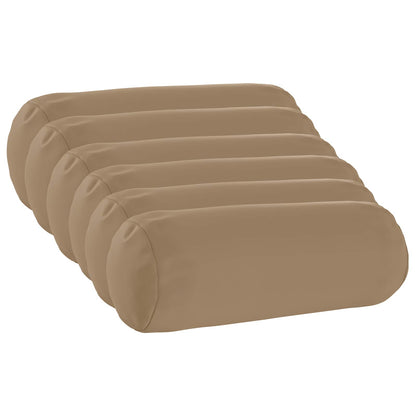 vidaXL Throw Pillow 6 pcs HEERLEN Taupe Dia. 15 x 40 cm Polyester