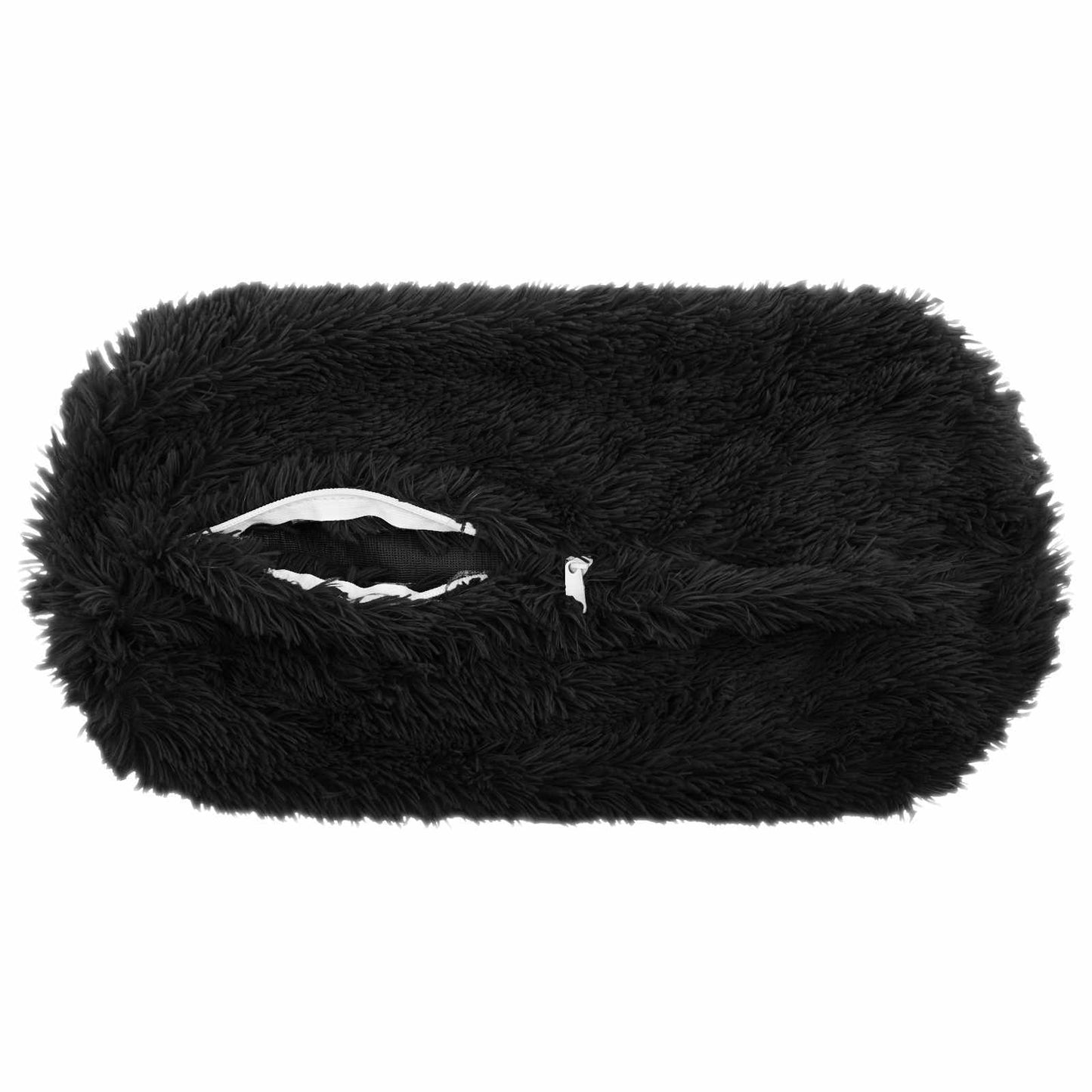 vidaXL Cushion with Pillow HEERLEN 6 pcs Black PV Fleece