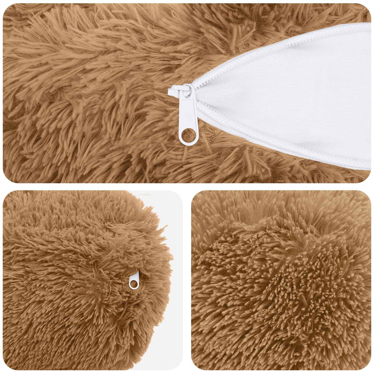 vidaXL Cushion with Pillow HEERLEN 2 pcs Taupe PV Fleece