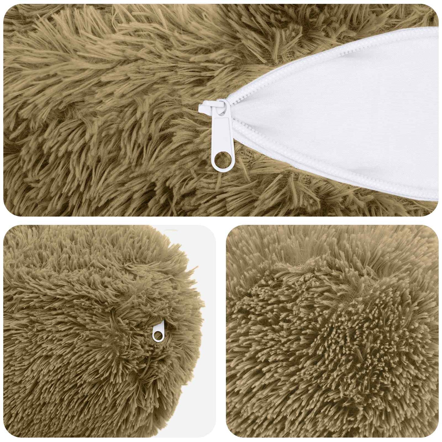 vidaXL Cushion with Pillow HEERLEN 6 pcs Light Grey PV Fleece