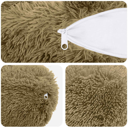 vidaXL Cushion with Pillow HEERLEN 6 pcs Light Grey PV Fleece