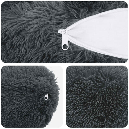 vidaXL Cushion with Pillow HEERLEN 2 pcs Anthracite PV Fleece